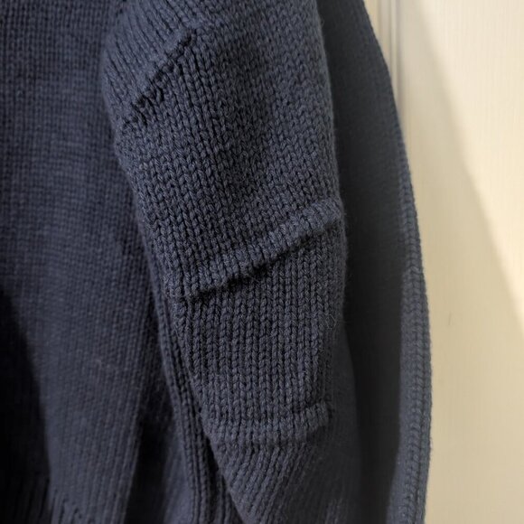 Zara | Oversized Pleated Sleeve Knit Cardigan In Navy - Picture 7 of 12